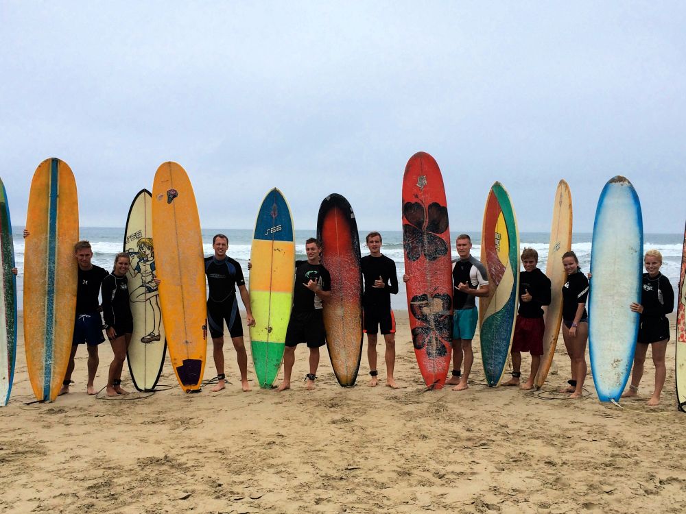 Surfing ved Stillehavet